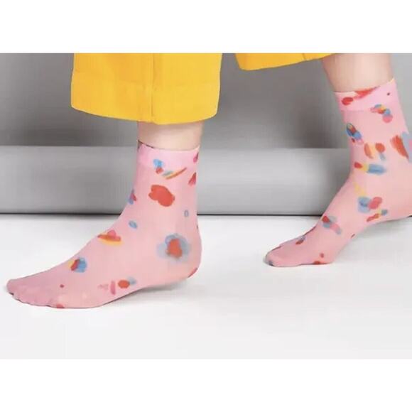 NWT Happy Socks Hysteria 1pk Mia Print Ankle Socks - Picture 1 of 2